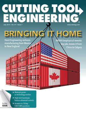 July 2015 issue of Cutting Tool Engineering magazine