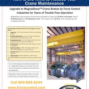 Literature Details Maintenance-Free, No-Adjustment Crane Brakes
