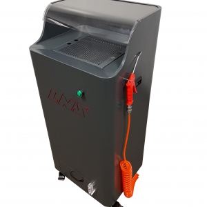 Compact, Mobile Spray Cabin Keeps Workplace Air & Surfaces Aerosol Mist-Free When Cleaning Parts