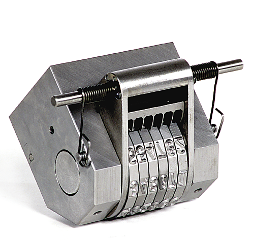 Automatic numbering heads, such as the Model 50P from Numberall, provide rapid, accurate and consecutive parts numbering.