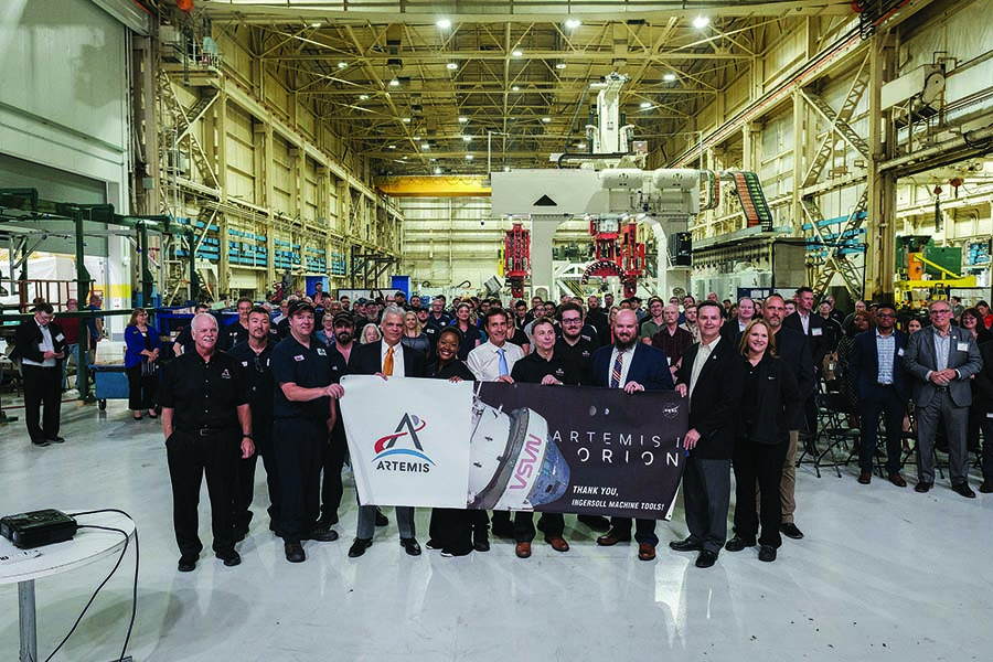 A presentation event by the Artemis/Orion program management team was hosted by Lockheed Martin and Ingersoll Machine Tools at Ingersoll’s facility July 19.