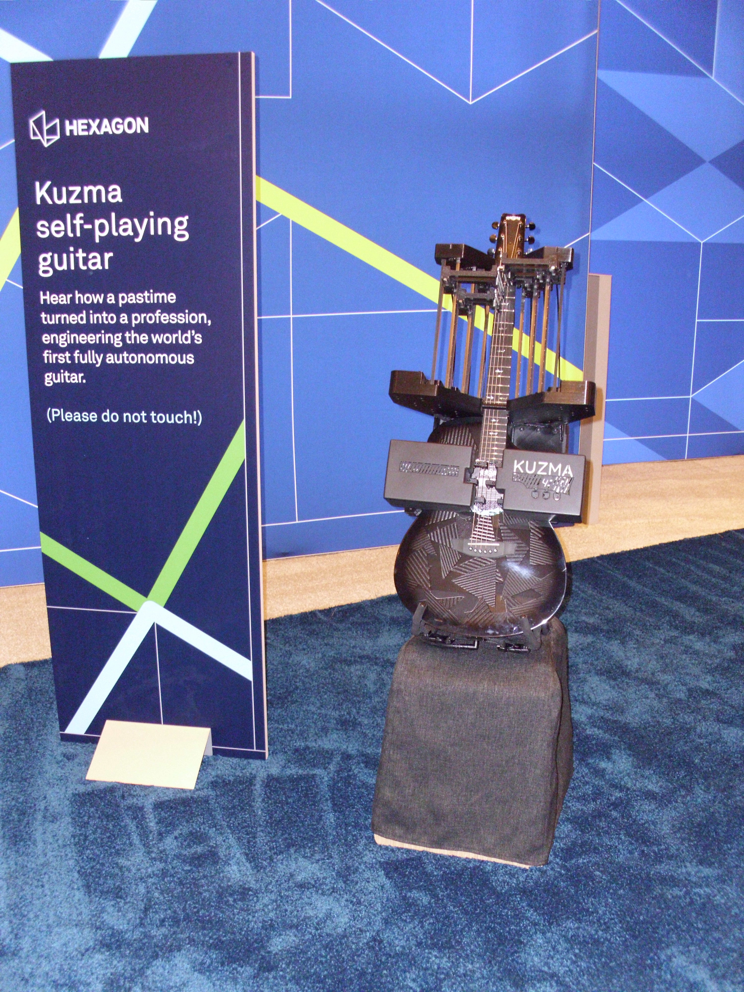 Autonomy was on display in The Zone at Hexagon Live Global 2025, including the Kuzma self-playing guitar.