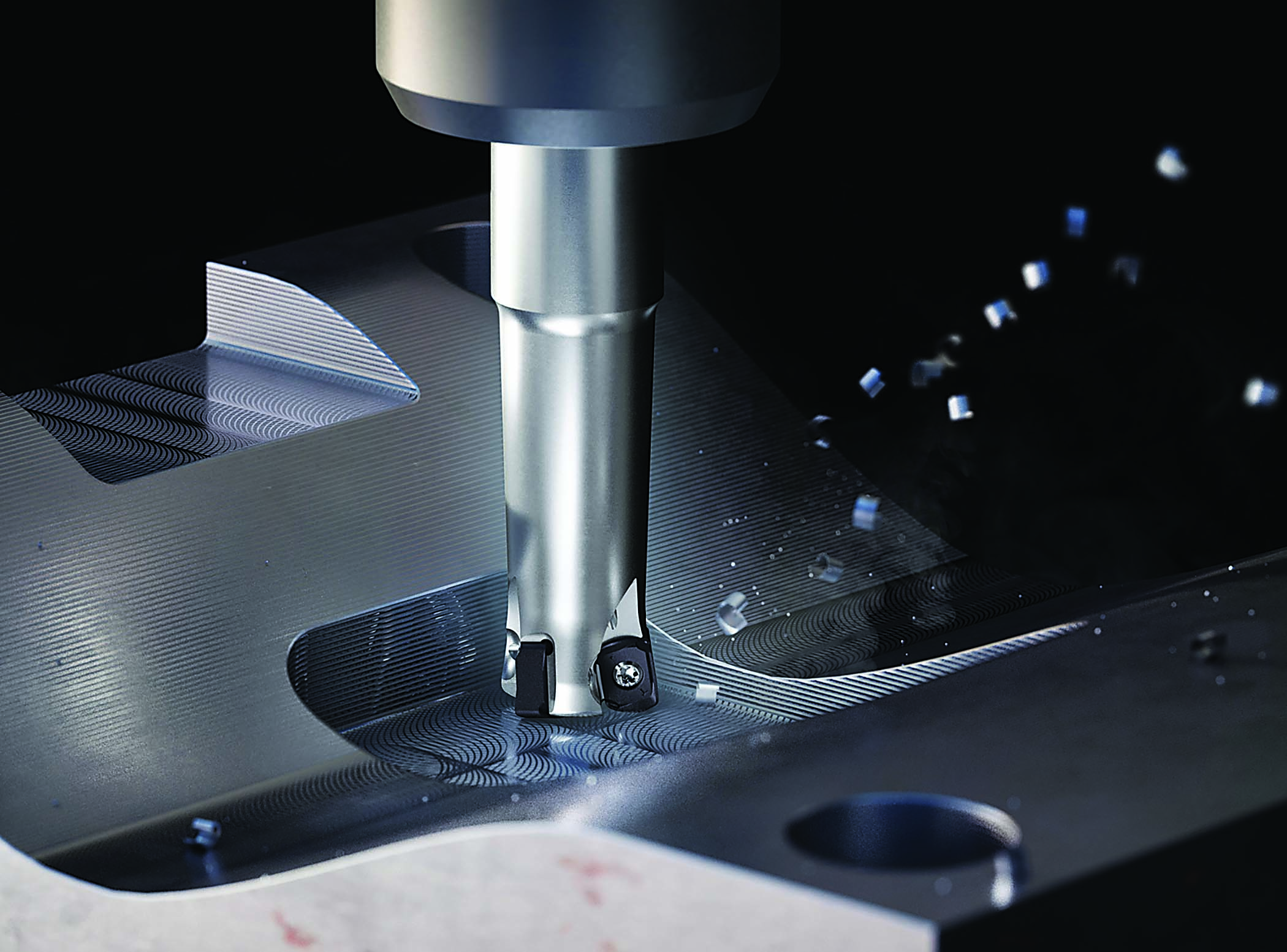 ENMX09 double-sided inserts are suitable for high-feed milling.