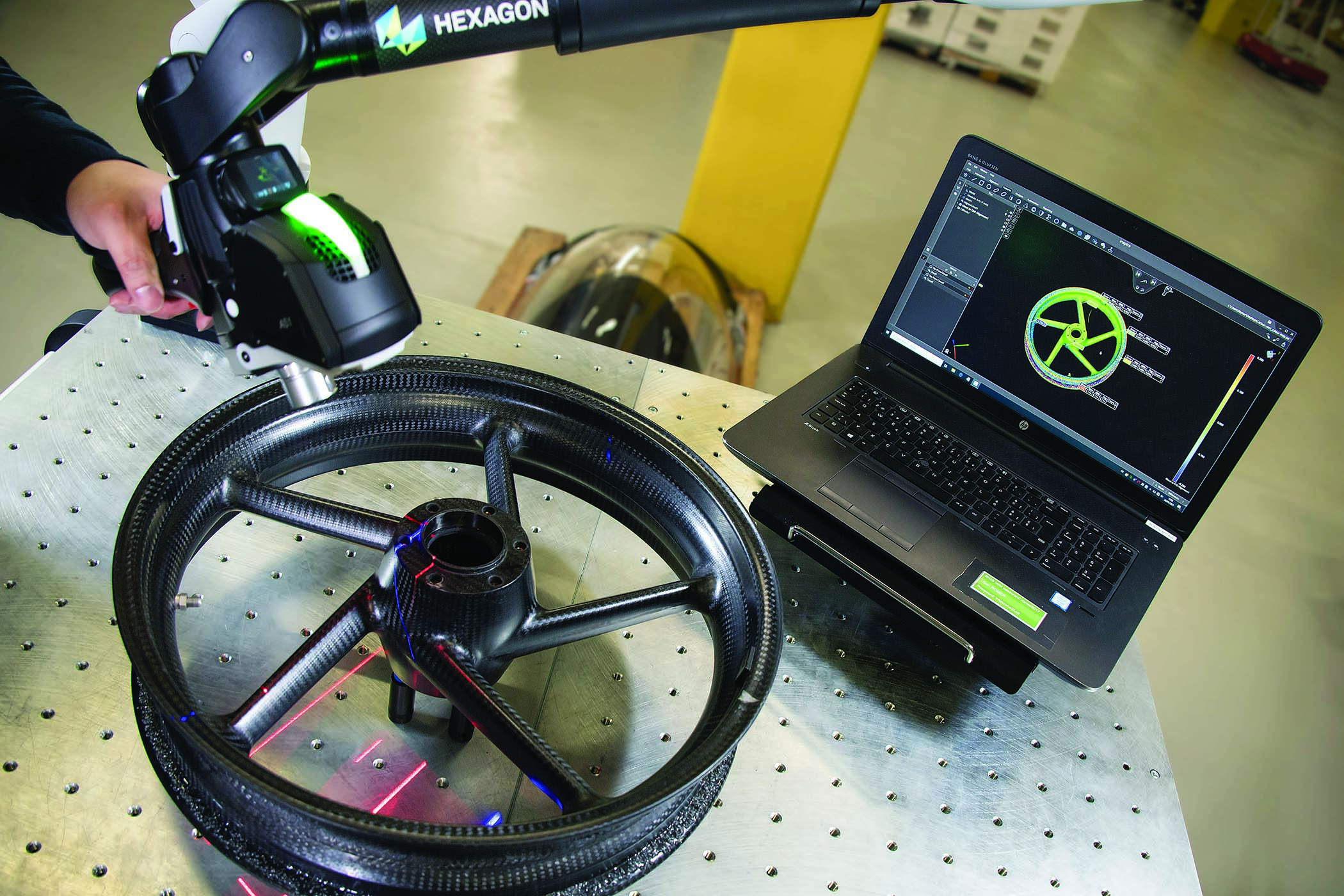 The Absolute Arm AS1 portable CMM is suitable for scanning challenging surfaces.