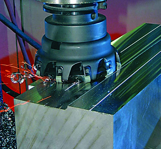 A facemill cuts with a negative axial rake angle.