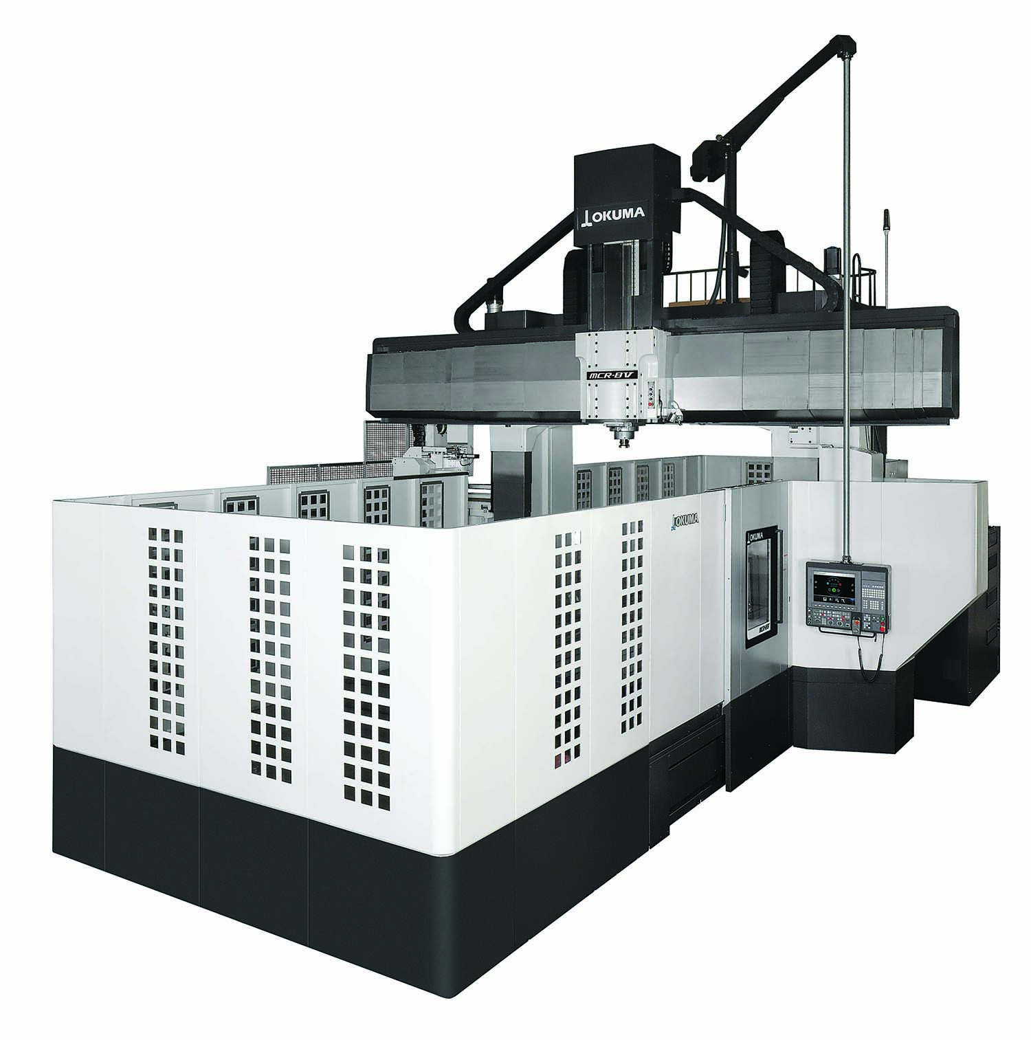 The MCR-BV double-column machining center is suitable for heavy-duty multiaxis milling of large components.