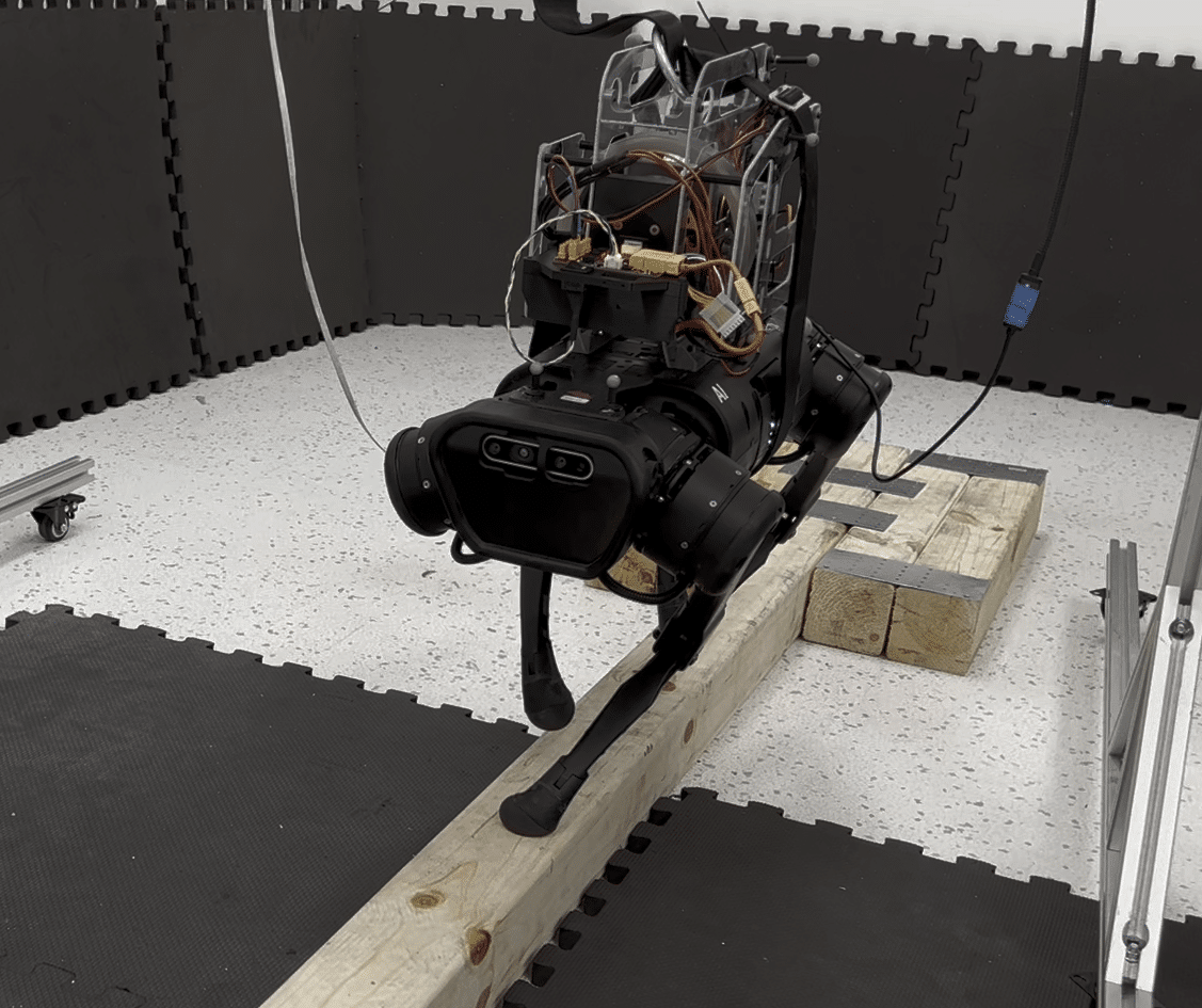 Researchers have designed a system that makes an off-the-shelf quadruped robot nimble enough to walk a narrow balance beam — a feat that is likely the first of its kind.
