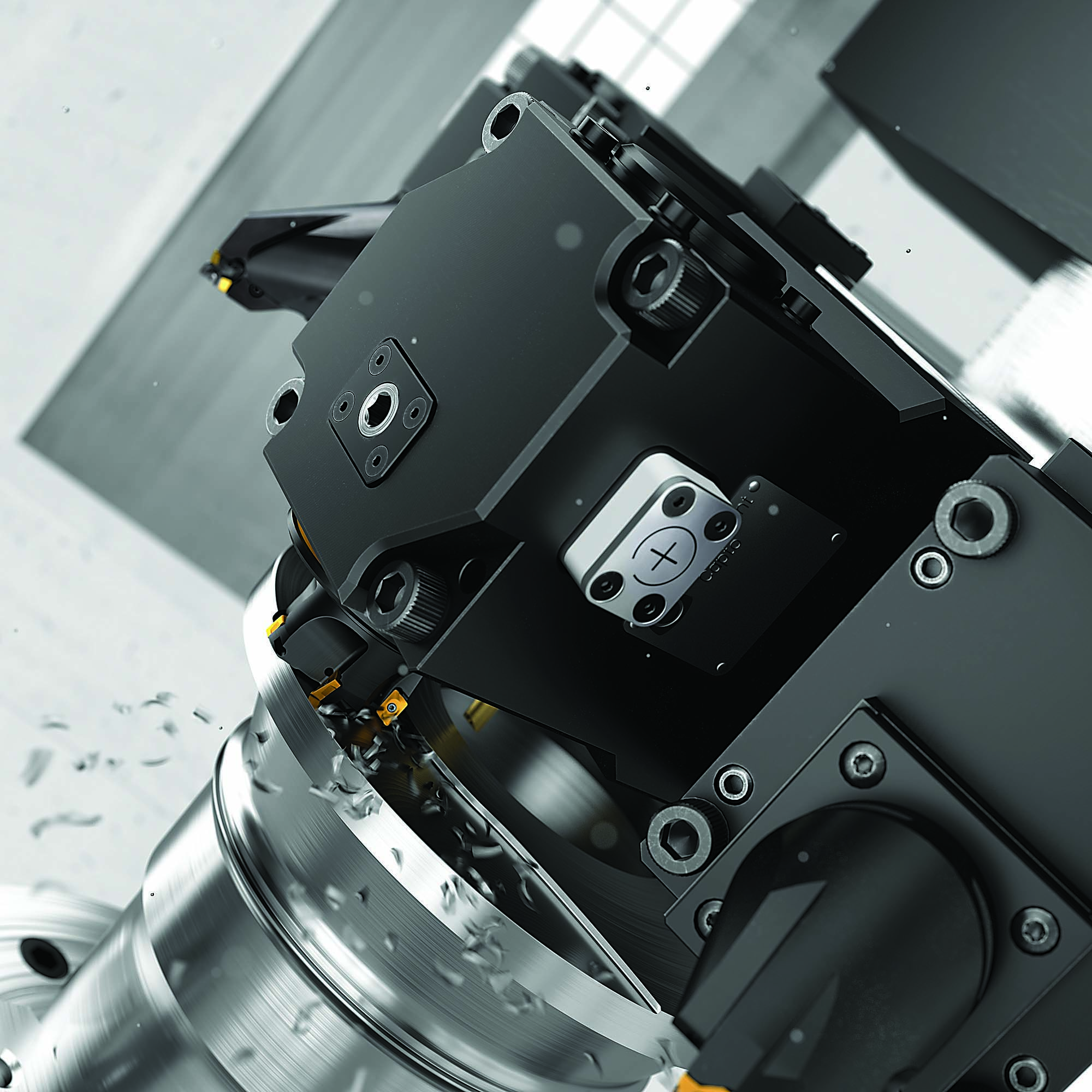 Equipped with embedded sensors and Bluetooth connectivity, smart driven toolholders, such as Coromant Capto DTH Plus, capture useful toolholder data to enable predictive maintenance.