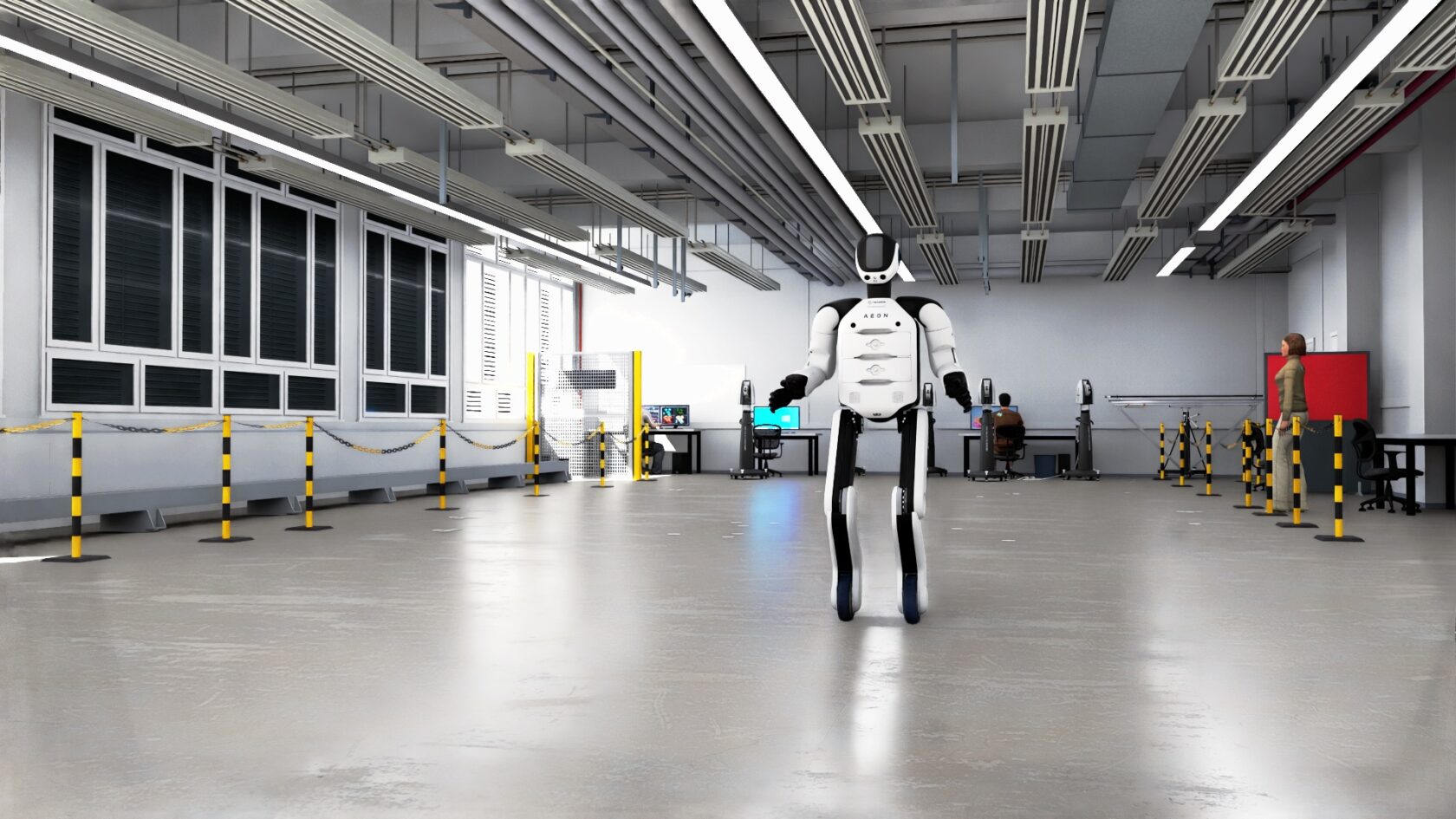 Hexagon’s Robotics division introduces the Aeon humanoid robot for industrial applications.