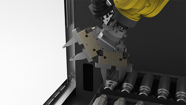 The insertLoad universal loading system is suitable for chuck parts up to 100 mm (3.94") and shaft parts up to 300 mm (11.8").