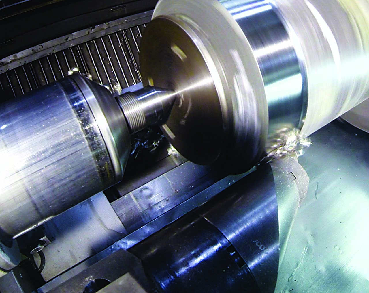 A nickel-base superalloy is turned. Image courtesy of Heartland Enterprises