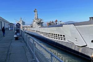 The USS Pampanito is being restored.