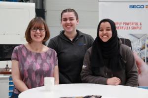 From left to right: Seco employees Zoe Wood, Georgia McInerney and Aisha Mustafa.