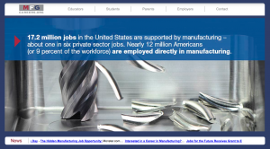 A screenshot of the new USCTI Careers in Manufacturing website.