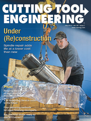 July 2013 issue of Cutting Tool Engineering magazine