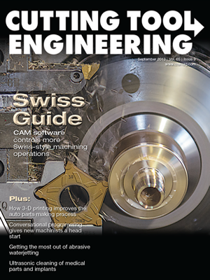 September 2013 issue of Cutting Tool Engineering magazine