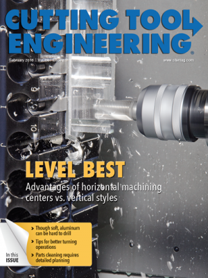 February 2016 cover for Cutting Tool Engineering magazine