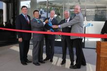 (Left to right): State Assembly Member Donald P. Wagner, a member of the California State Assembly from the 68th district; Irvine Mayor Steven S. Choi; Glynn Fletcher, president of GF Machining Solutions Americas; Pietro Lori, head of GF Piping Systems and a member of the GF executive committee in Switzerland; and James Jackson, head of business unit Americas for GF Piping Systems. Credit: GF Machining Solutions. (Left to right): State Assembly Member Donald P. Wagner, a member of the California State Assembly from the 68th district; Irvine Mayor Steven S. Choi; Glynn Fletcher, president of GF Machining Solutions Americas; Pietro Lori, head of GF Piping Systems and a member of the GF executive committee in Switzerland; and James Jackson, head of business unit Americas for GF Piping Systems. Credit: GF Machining Solutions.