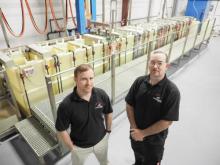 Jamey Ewing (left) and Barry Farmer of Hardide Coatings. Jamey Ewing (left) and Barry Farmer of Hardide Coatings.