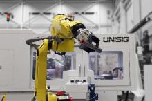 Photo courtesy of Unisig Deep-hole drilling and automation make for productive work cells