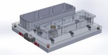 A CAD drawing of the workholder used for the NASCAR team's valve cover job. Image courtesy of Mitee-Bite Products. A CAD drawing of the workholder used for the NASCAR team's valve cover job. Image courtesy of Mitee-Bite Products.