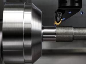 Roughing turning cycle using a Sandvik Coromant CoroTurn Prime B-type Insert.