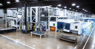 The Smart Factory is equipped with cutting-edge TRUMPF sheet metal fabrication equipment, connected to storage and material handling systems and a fully automated paint line. (Source: TRUMPF)