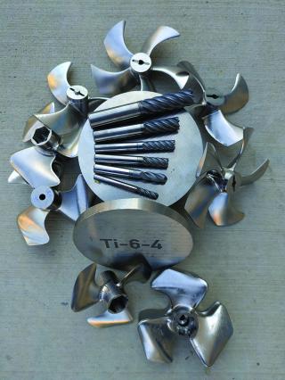 EMUGE's TOP-Cut VAR End Mills machined titanium propellers.