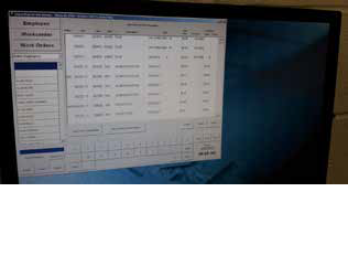 One of many Shop Floor Data Collection stations throughout the company,