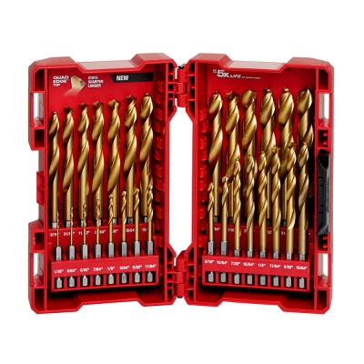 SHOCKWAVE Red Helix Titanium Drill Bits. Engineered for Extreme Durability