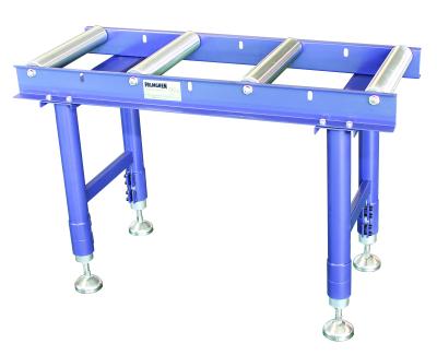 Roller Table Support Stand Features Solid Steel Construction, Adjustable Leveling Pads