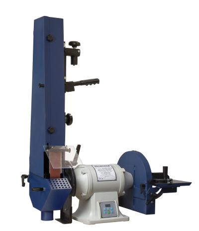 Dual Station Variable Speed Belt Grinder Variable Speed Drive System Provides for Precise Belt Speed