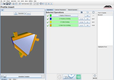 Software speeds indexable and special insert grinding