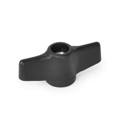 GB-FP Wing Nuts Nylon Plastic With Tapped Through Insert GB-FP Wing Nuts Nylon Plastic