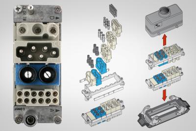 Modular Units for Multipole Rectangular Connectors