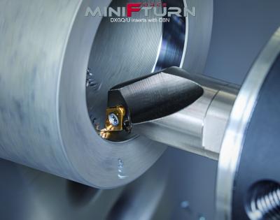 DXGQ/U0703 Inserts MiniForceTurn’s DXGQ/U Inserts Are Offered with CBN Tips and HP Chipbreaker