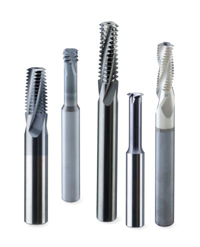 Solid-Carbide Thread Mills for Threading a Variety of Materials Solid-Carbide Thread Mills Feature a Helical Flute Design