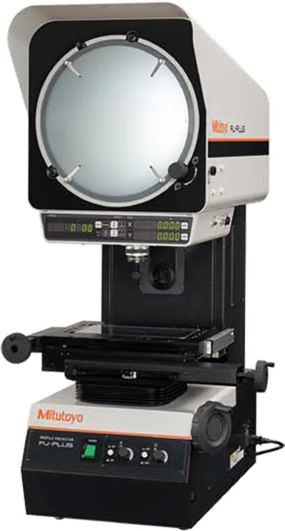 PJ-Plus Profile Projector Series Projector Displays XY Axes and Angle Readings in Large Characters