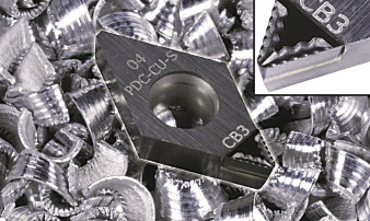 PCD inserts with CB3 chipbreakers