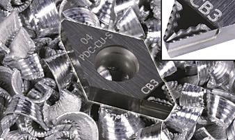 PCD inserts with CB3 chipbreakers PCD inserts with CB3 chipbreakers