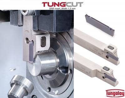 TungCut Multifunctional Grooving System Offers 1.2 mm-Wide (.047″-Wide) Grooving Insert