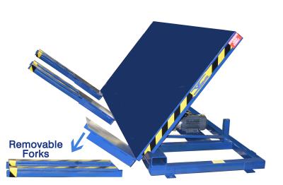Floor level 90 Degree Tilt Tables With Removable Forks Floor level 90 Degree Tilt Tables