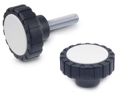 Plastic hollow knurled knobs have closed design