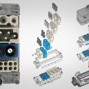 Modular Units for Multipole Rectangular Connectors