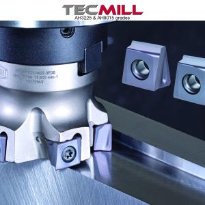 TecMill to Include AH3225 and AH8015 Grade Tangential Inserts for Better Tool Life in ISO P, K, and S