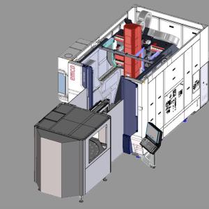 5-axis machining center with milling/turning, 1000mm diameter, 600mm height, 1000kg capacity, and direct drives for high precision.