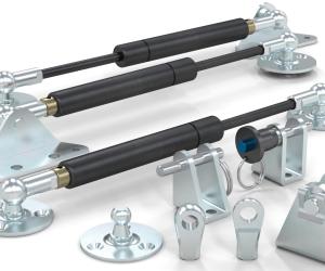 Increased Flexibility for Gas Strut Installation with Brackets and End Fittings
