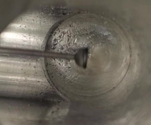 Deburring Aluminum Crosshole with ORBITOOL
