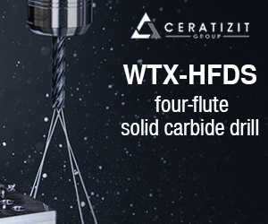 CERATIZIT WTX-HFDS solid carbide drill with Dragonskin coating
