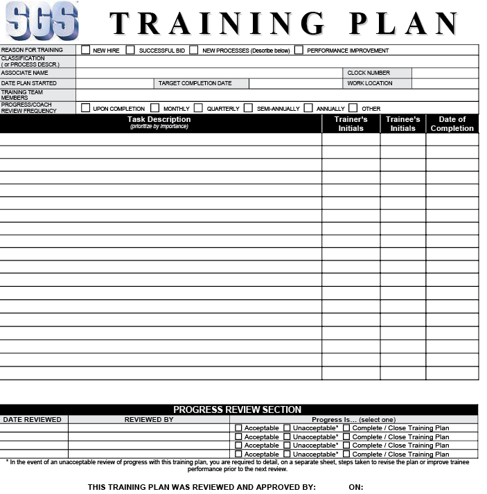 SGS Tool uses checklists like this one to verify a trainee’s progress and get feedback on each step in the training. Image courtesy SGS Tool.